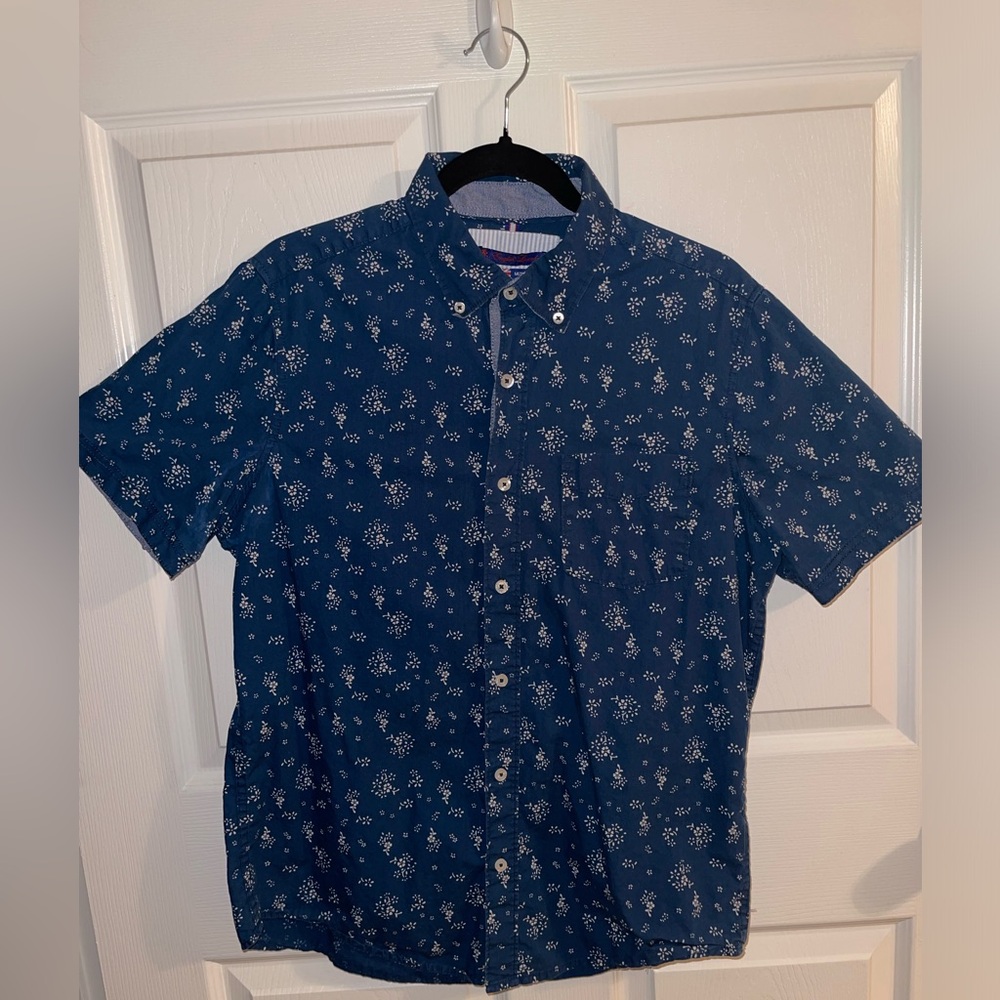English Laundry Dark Blue Floral Casual Shirt